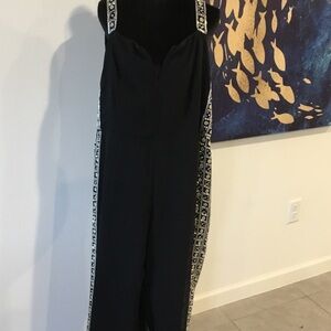 ASOS Black Jumpsuit with Patterned Straps